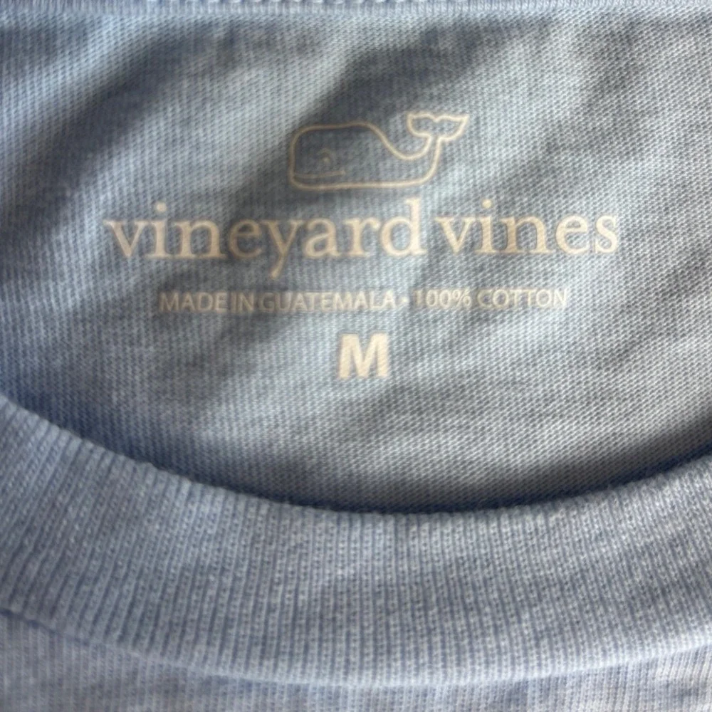 Vineyard Vines Mens Snowman Whale‎ Long Sleeve Pocket T-Shirt Blue M Holiday